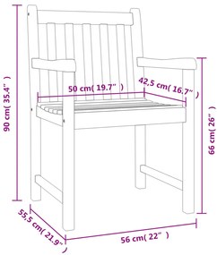 3 pcs conjunto de jantar para jardim madeira de acácia maciça