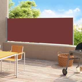 vidaXL Toldo lateral retrátil para pátio 180x500 cm castanho