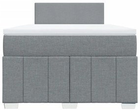 Cama com molas/colchão 120x200 cm tecido cinza-claro