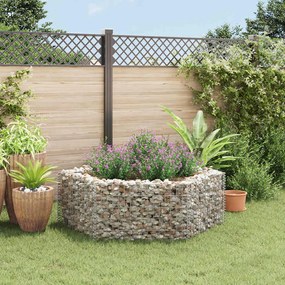 Canteiro elevado/cesto gabião hexagonal 160x140x50 cm