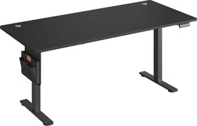 Secretária elétrica com altura ajustável,180 x 80 x (72-120) cm função de memória Preta