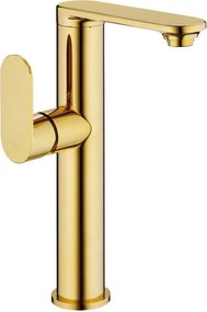Mexen Milo torneira alta para lavatório com manípulo lateral, dourada - 71315-50