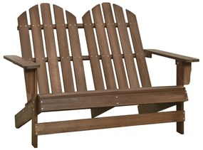 vidaXL Cadeira de jardim Adirondack 2 lugares abeto maciço castanho