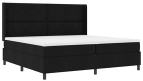 Cama Box Spring vidaXL com Colchão e LED Preta 200x200 cm Tecido