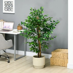 HOMCOM Planta Figueira Artificial com Tronco Realista 150 cm Planta Ar