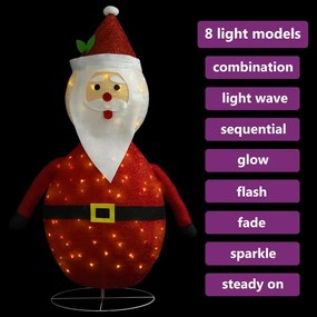 Pai Natal decorativo com luzes LED tecido de luxo 120 cm