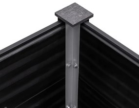 Canteiro elevado de jardim 250x100x91 cm WPC cinzento