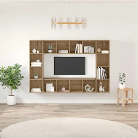 vidaXL Conjunto de móvel de TV 4 pcs Castanho 37 x 37 x 142.5 cm