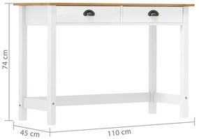 Mesa consola Hill c/ 2 gavetas 110x45x74 cm pinho maciço