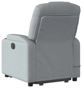 Poltrona reclinável massagens tecido cinzento-claro