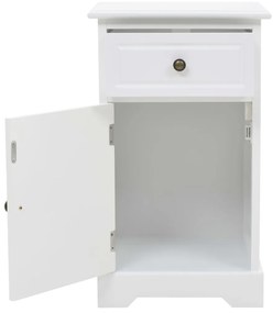 Mesa de cabeceira em MDF e madeira de pinho 35x32x59 cm