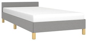 Estrutura de cama sem colchão 100x200 cm tecido cinzento-claro