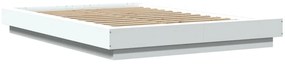 Estrutura de cama 140x190 cm derivados de madeira branco