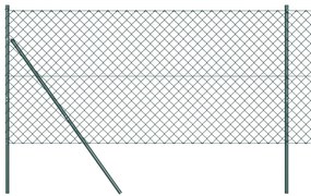 Conjunto de Postes de Cerca Verde 1.2 x 10 m Aço Galvanizado