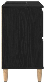 Gabinete de Pia vidaXL Preto Carvalho 80x33x60 cm Madeira de Engenhari