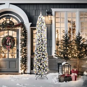 vidaXL Árvore de Natal Artificial Verde 210 cm PVC e Aço e Plástico