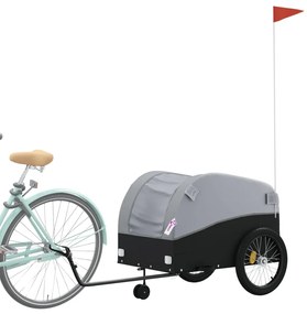 Reboque para bicicleta 45 kg ferro preto e cinza