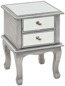 Mesa de cabeceira espelhada em MDF e vidro 34,5x30x50 cm
