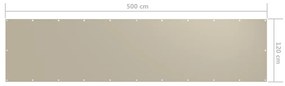 Tela de varanda 120x500 cm tecido Oxford bege