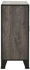 Armário de arrumação 72x36x82 cm metal e MDF cinzento