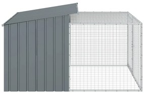 Casota p/ cães c/ parque 153x194x110 cm aço galvaniz. antracite