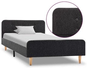 Estrutura de cama 100x200 cm serapilheira cinzento-escuro