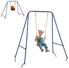 Baloiço Infantil 2 em 1 Baloiço para Crianças e Bebés com 1 Assento pa