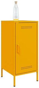 Aparadores 2 pcs 36x39x79 cm aço amarelo mostarda
