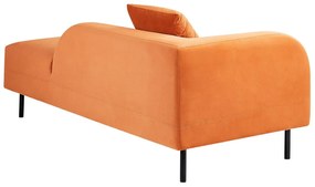 Chaise-longue à esquerda em veludo laranja LE CRAU Beliani