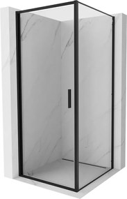 Mexen Exo cabine de duche com porta de abrir 70 x 70 cm, transparente, preta - 817-070-070-70-00