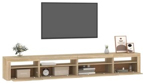 Móvel de TV com luzes LED 270x35x40 cm carvalho sonoma