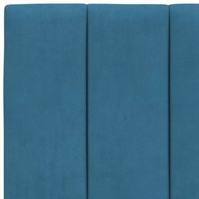 Estrutura de cama c/ luzes LED 90x200 cm veludo azul