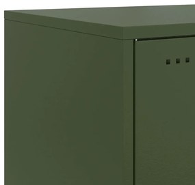 Mesa de cabeceira 36x39x43,5 cm aço verde-azeitona