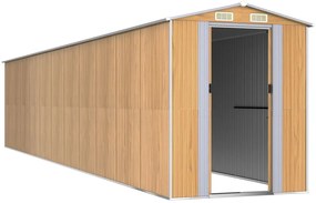 Abrigo de jardim 192x938x223 cm aço galvanizado castanho