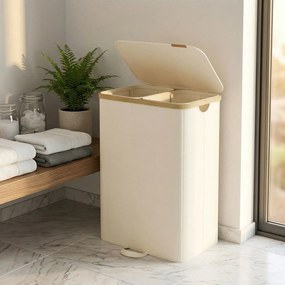 Cesto da roupa suja com tampa 150L 52 x 38,5 x 75 cm Creme