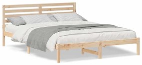 Estrutura da Cama com cabeceira Ajustável Castanho 160 x 220 cm