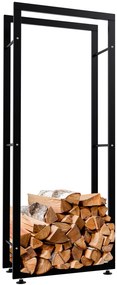 Suporte para lenha Keri V2 60 x 150 x 25 cm Preto