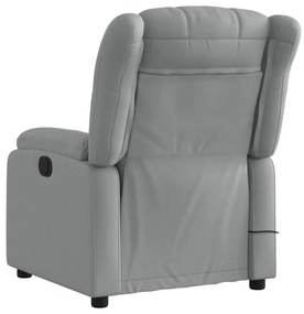 Poltrona de massagens reclinável elétrica tecido cinzento-claro