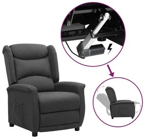 vidaXL Poltrona elevatória tecido cinzento-escuro