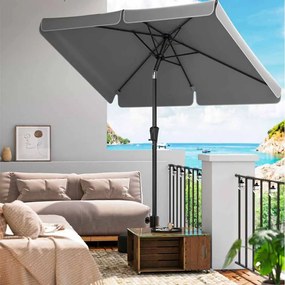 Guarda-sol de jardim retangular 200 x 150 cm cinzento