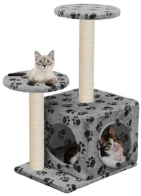 Árvore para gatos c/postes arranhadores sisal 60 cm cinzento