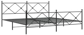 Estrutura de cama com cabeceira e pés 193x203 cm metal preto