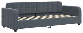 Sofá-cama com colchão 80x200 cm veludo cinzento-escuro