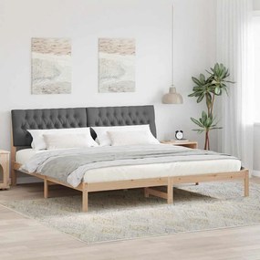 vidaXL Estrutura de Cama com Cabeceira Estofada Castanho 200 x 200 cm
