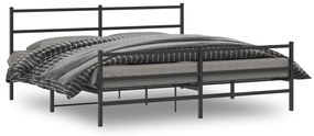 Estrutura de cama com cabeceira e pés 180x200 cm metal preto