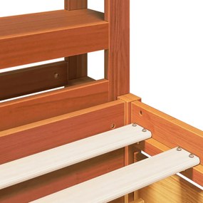 Cama sem colchão 100x200 cm pinho maciço castanho-mel
