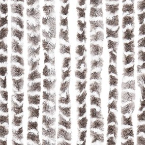 Cortina anti-insetos 100x230cm chenille cinza-acastanh./branco