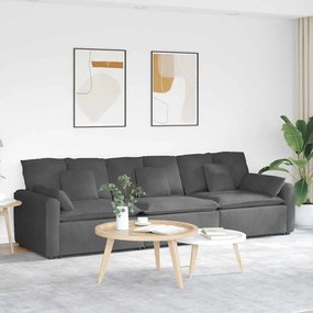 vidaXL Sofá modular com almofadas cinzento-escuro