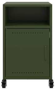Mesa de cabeceira 36x39x59 cm aço verde-azeitona