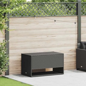 Caixa para almofadões de exterior 100x55x55,5 cm vime PE preto